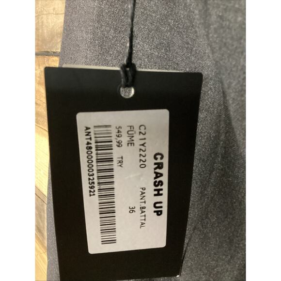 Crash Up Men’s Dress Trousers Size 36 Dark Gray - Picture 2 of 4